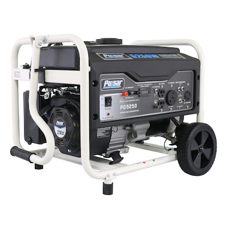 Pulsar Portable Generator, Gasoline, 4,250 W Rated, 5,250 W Surge, Electric Start, 120/240V AC, 35.4 A PG5250